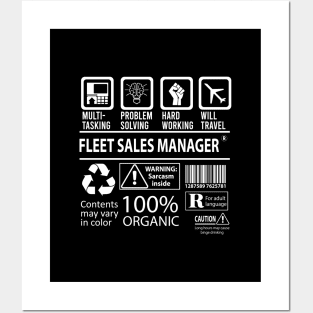 Fleet Sales Manager T Shirt - MultiTasking Certified Job Gift Item Tee Posters and Art